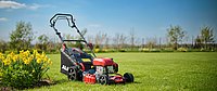 Imagebild Rasenmäher auf grüner Wiese